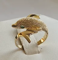 Gold Dolphin Ring 14Kt